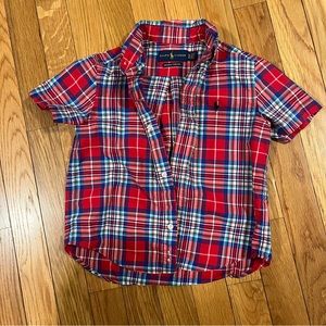 Ralph Lauren Red Plaid Short Sleeve Shirt 3T